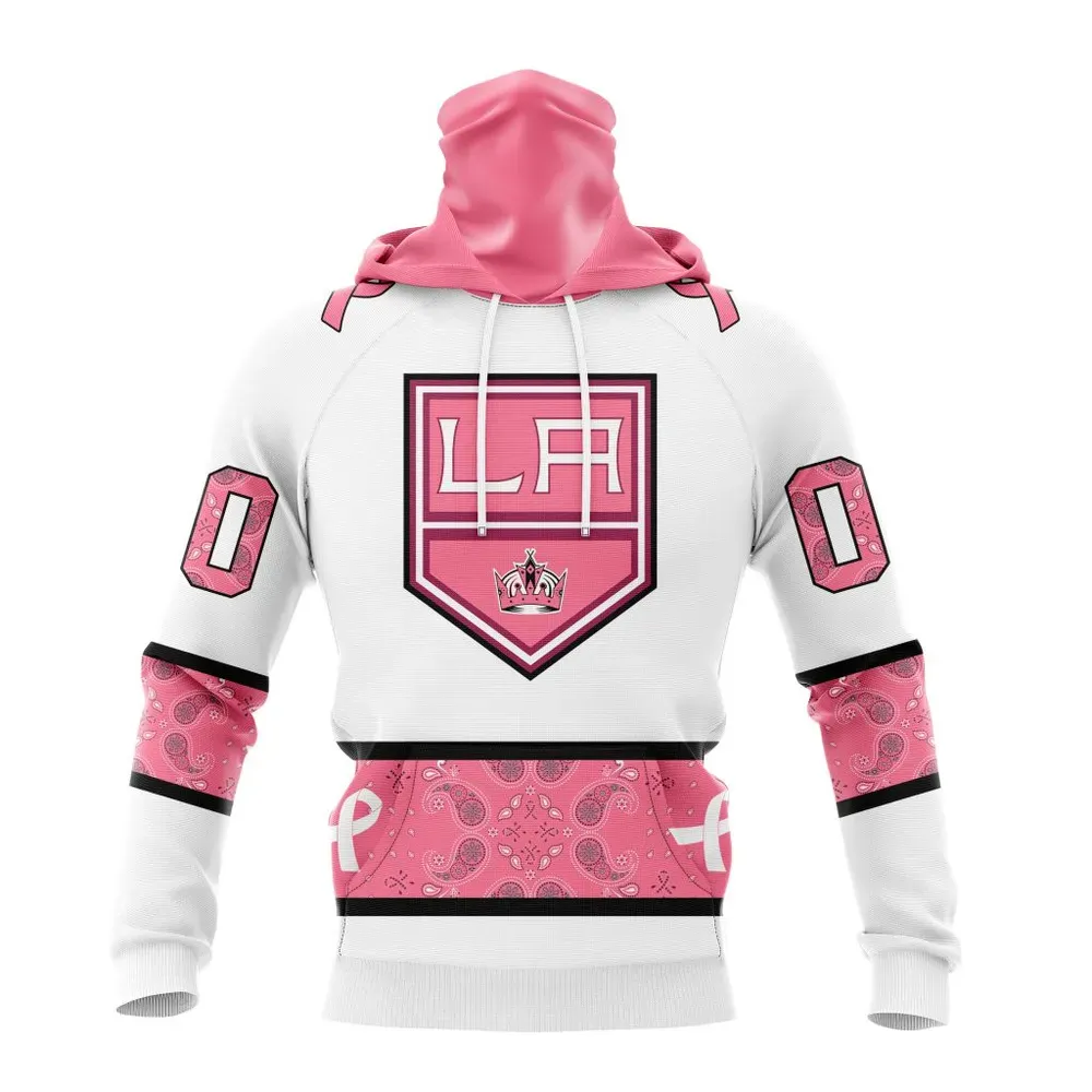 NHL Los Angeles Kings In Classic Style With Paisley! In October We Wear Pink Breast Cancer Mask Hoodie