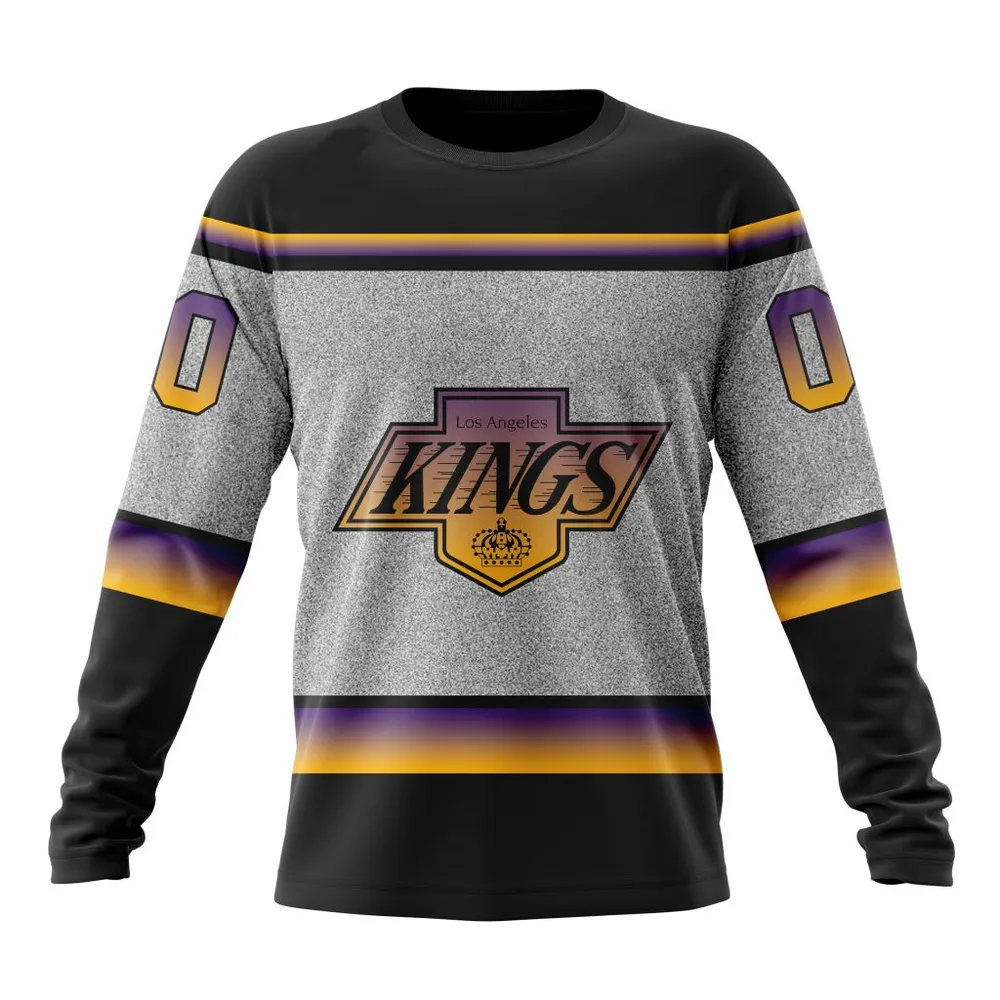 NHL Los Angeles Kings Personalize Gradient Series Concept St2301 Long Sleeved Sweatshirt 