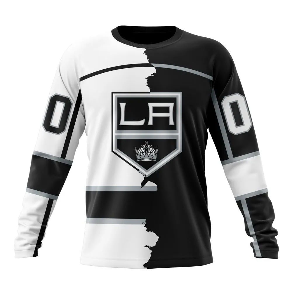 NHL Los Angeles Kings Personalize Home Mix Away Kits Long Sleeved Sweatshirt 