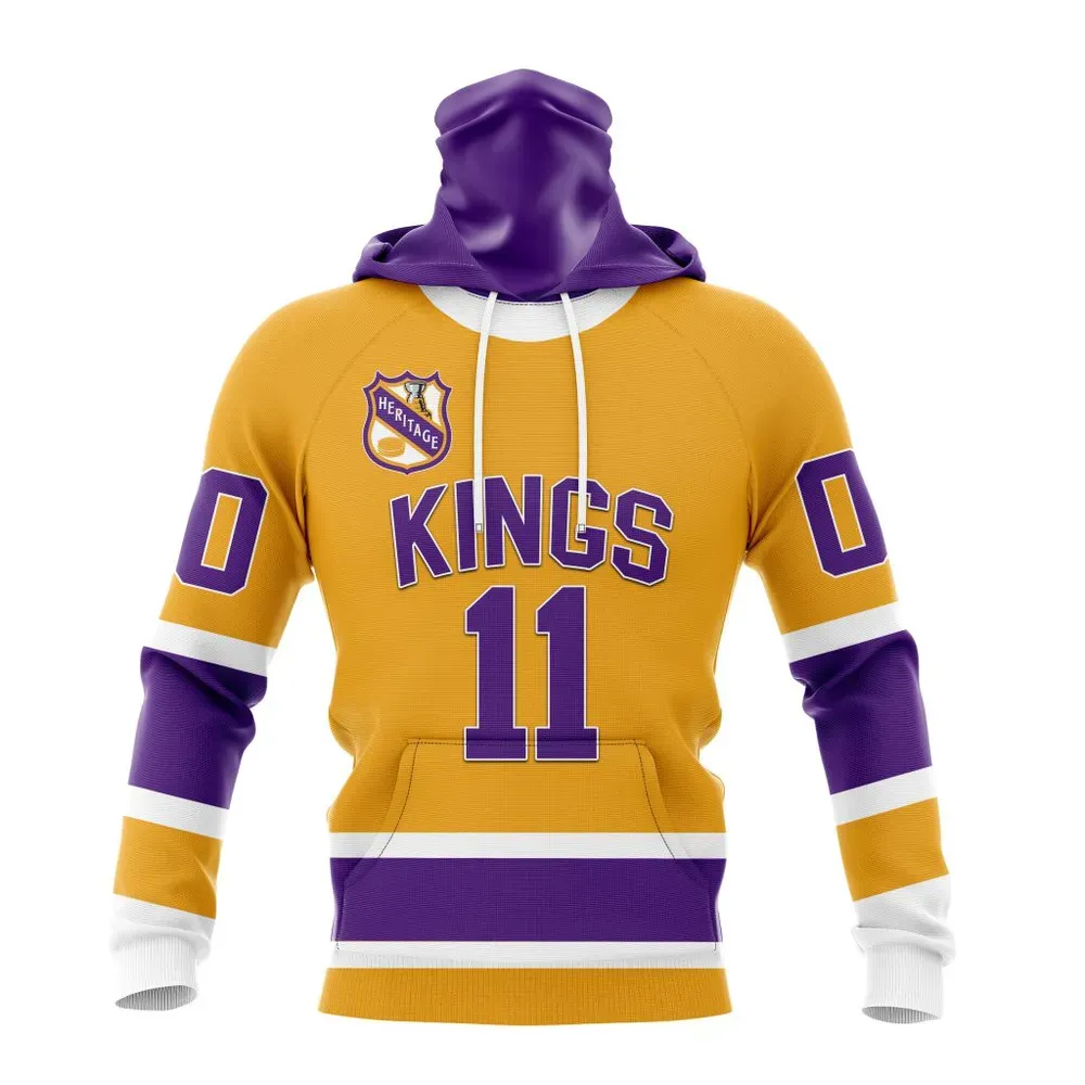 NHL Los Angeles Kings Personalized Heritage Design St2401 Mask Hoodie