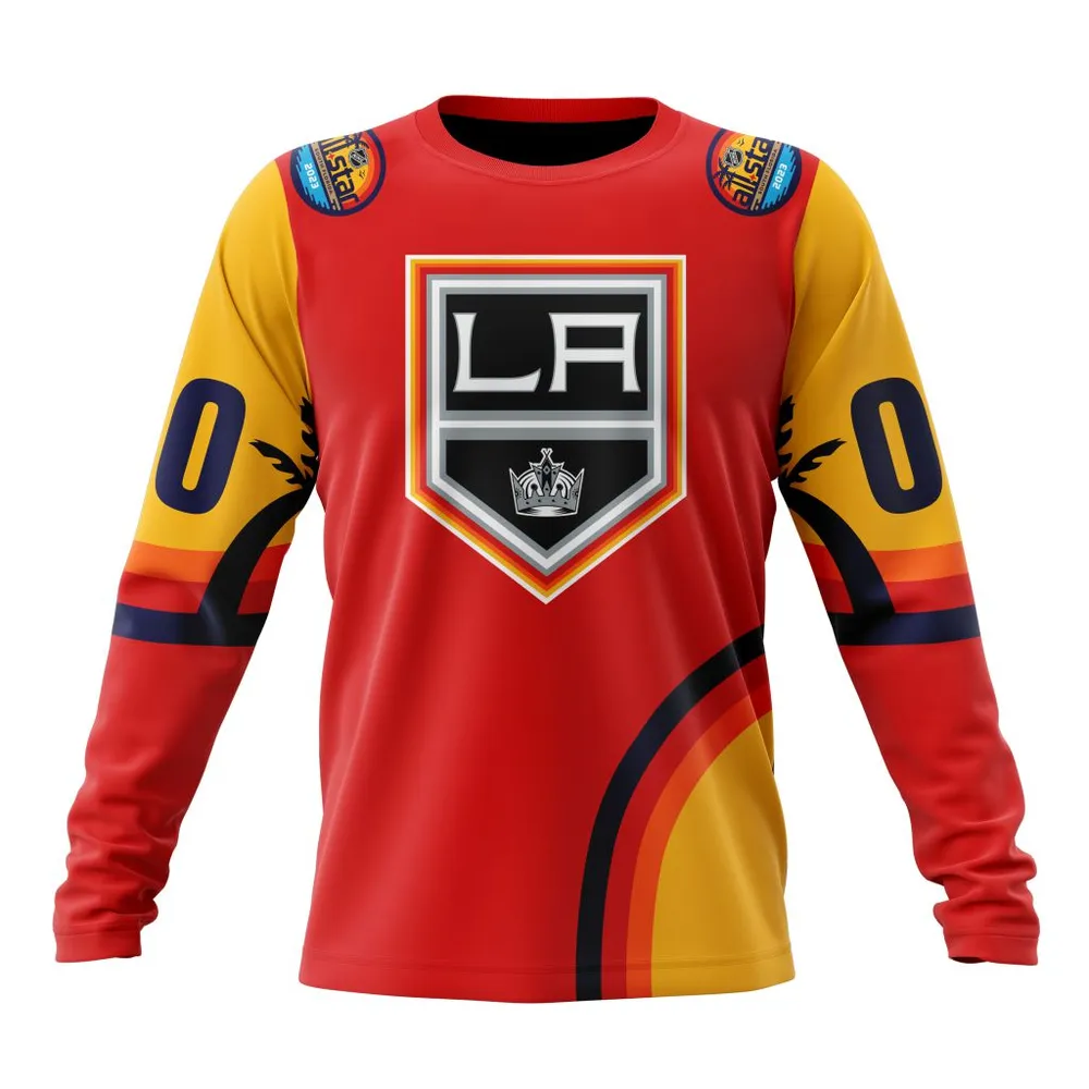 NHL Los Angeles Kings Special All-Star Game Design With Florida Sunset Long Sleeved Sweatshirt 