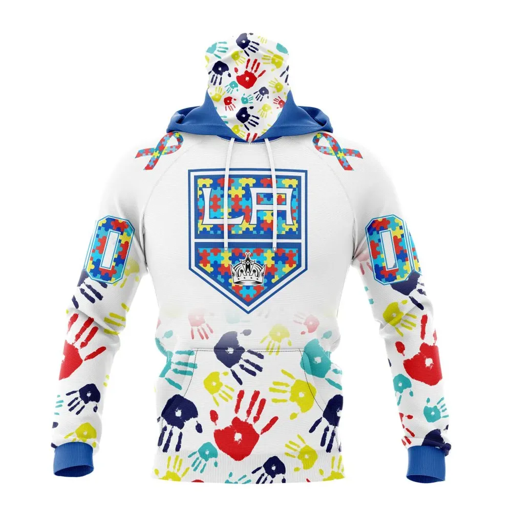 NHL Los Angeles Kings Special Autism Awareness Design St2203 Mask Hoodie