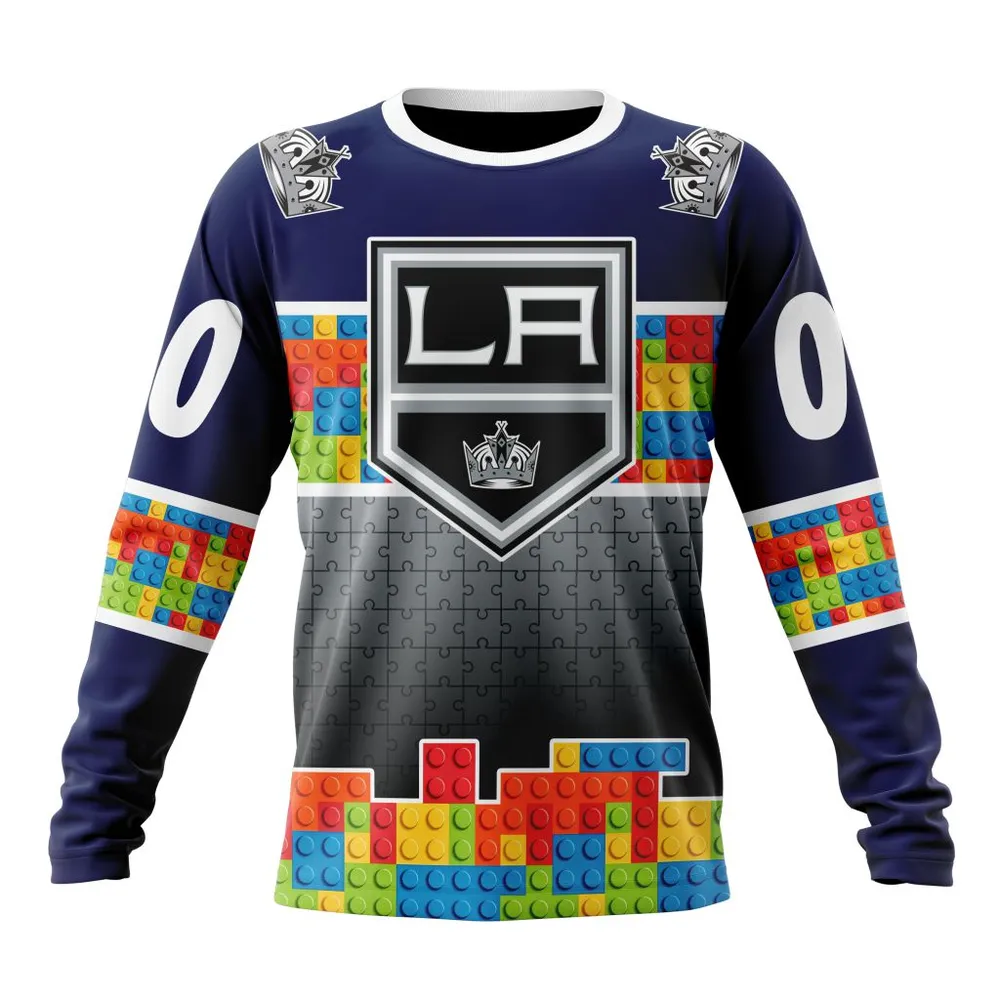 NHL Los Angeles Kings Special Autism Awareness Design V2301 Long Sleeved Sweatshirt 