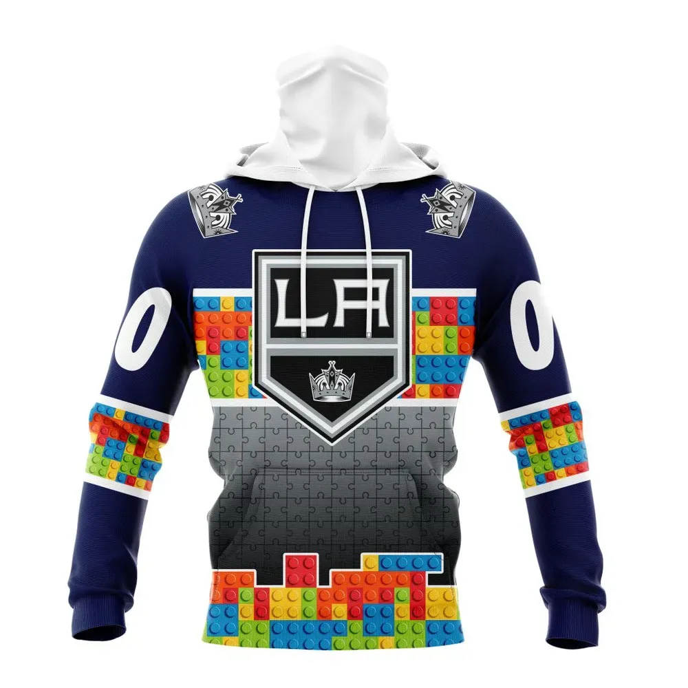 NHL Los Angeles Kings Special Autism Awareness Design V2301 Mask Hoodie