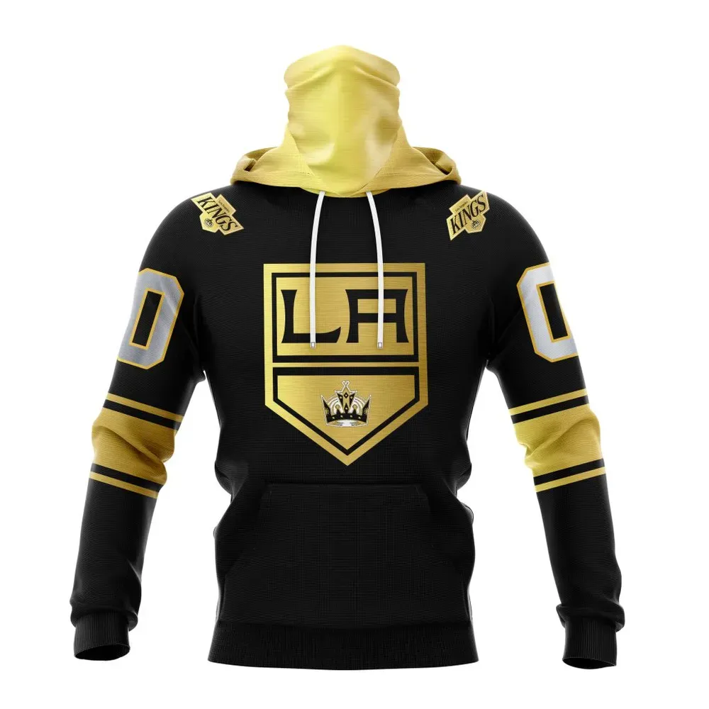 NHL Los Angeles Kings Special Black And Gold Design St2401 Mask Hoodie