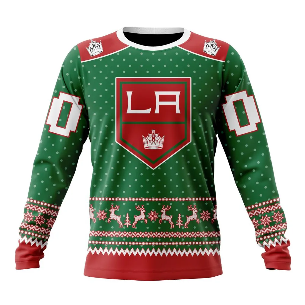 NHL Los Angeles Kings Special Christmas Apparel St2201 Long Sleeved Sweatshirt 