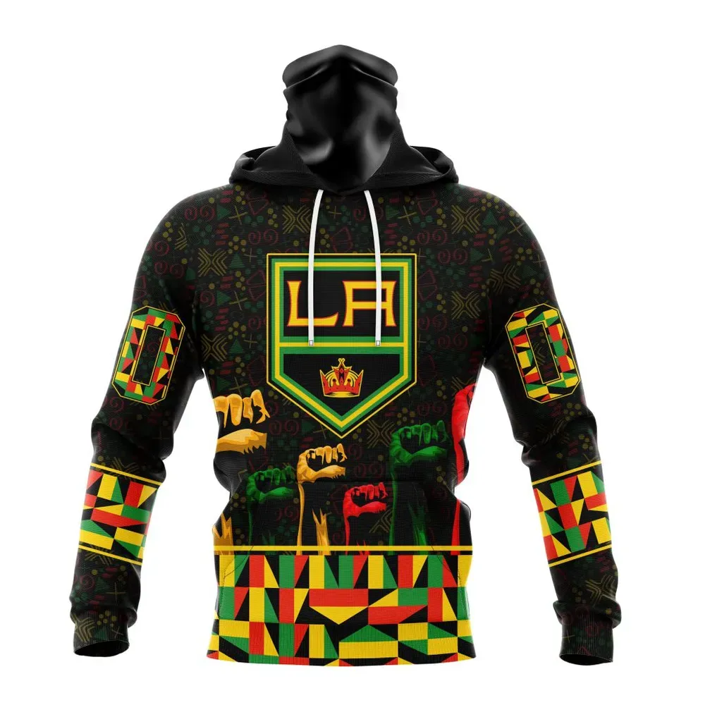 NHL Los Angeles Kings Special Design Celebrate Black History Month St2201 Mask Hoodie