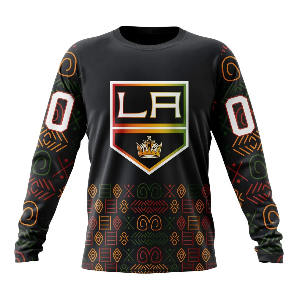 NHL Los Angeles Kings Special Design For Black History Month St2401 Long Sleeved Sweatshirt 