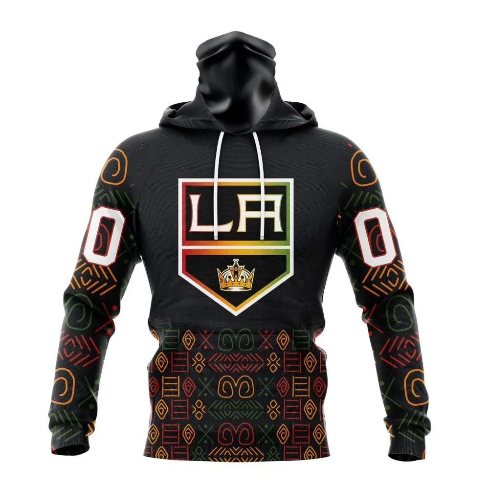 NHL Los Angeles Kings Special Design For Black History Month St2401 Mask Hoodie