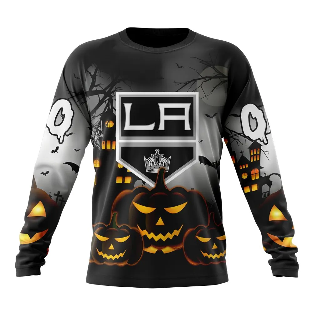 NHL Los Angeles Kings Special Design For Halloween St2302 Long Sleeved Sweatshirt 