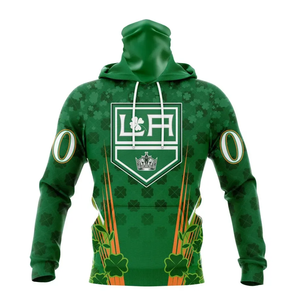 NHL Los Angeles Kings Special Design For St. Patrickâ€™S Day St2402 Mask Hoodie