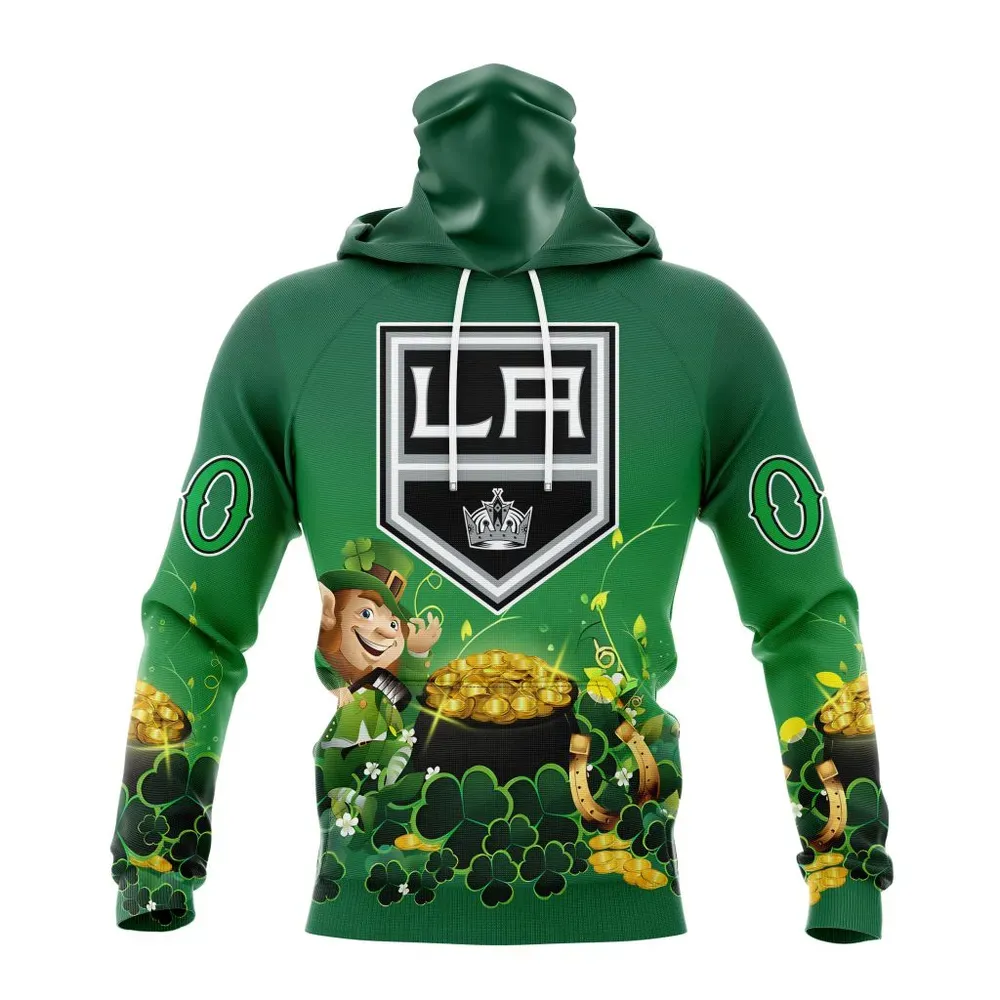 NHL Los Angeles Kings Special Design For St. Patrickâ€™S Day St2403 Mask Hoodie