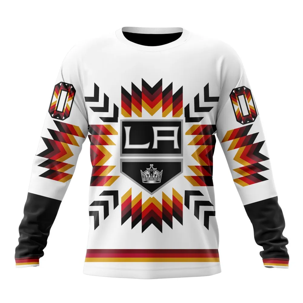 NHL Los Angeles Kings Special Design With Native Pattern St2302 Long Sleeved Sweatshirt 