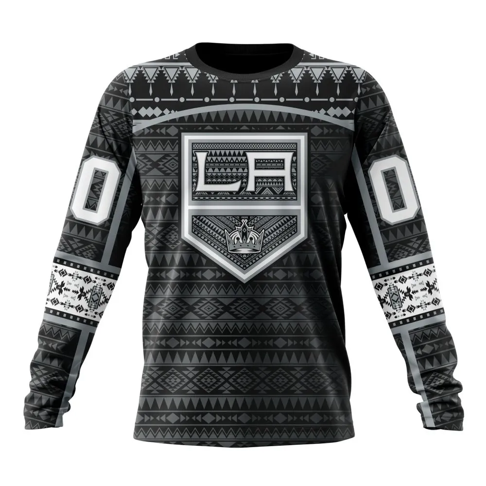 NHL Los Angeles Kings Special Design With Native Pattern St2303 Long Sleeved Sweatshirt 