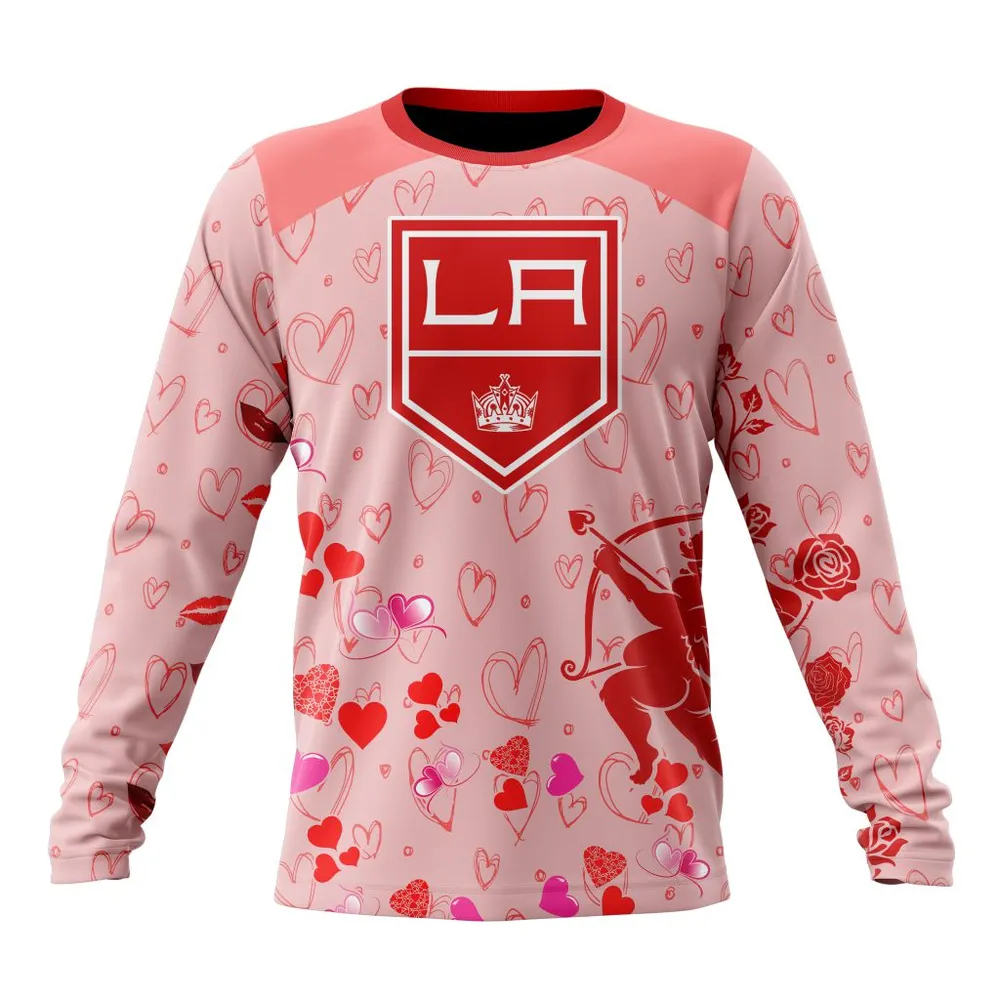 NHL Los Angeles Kings Special Gift For Valentines Day St2402 Long Sleeved Sweatshirt 