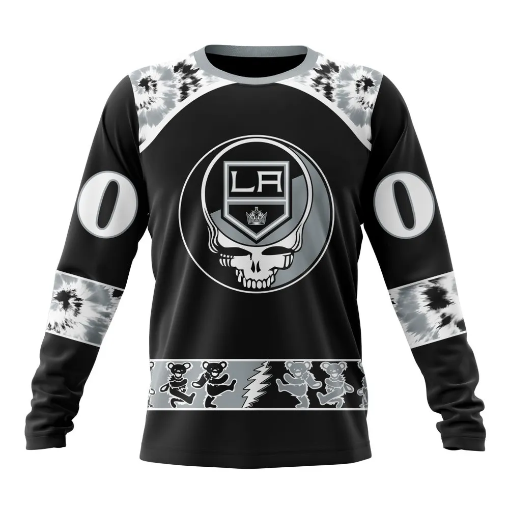 NHL Los Angeles Kings Special Grateful Dead Design St2301 Long Sleeved Sweatshirt 