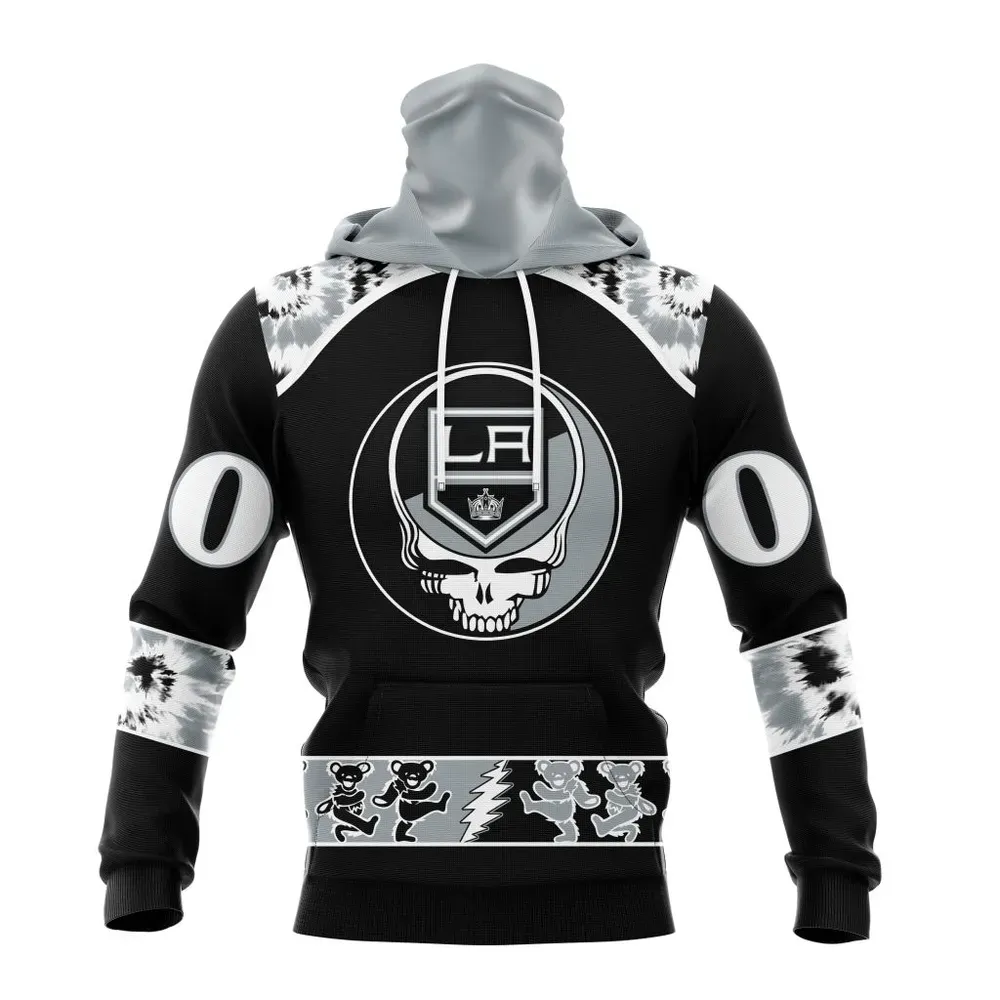 NHL Los Angeles Kings Special Grateful Dead Design St2301 Mask Hoodie