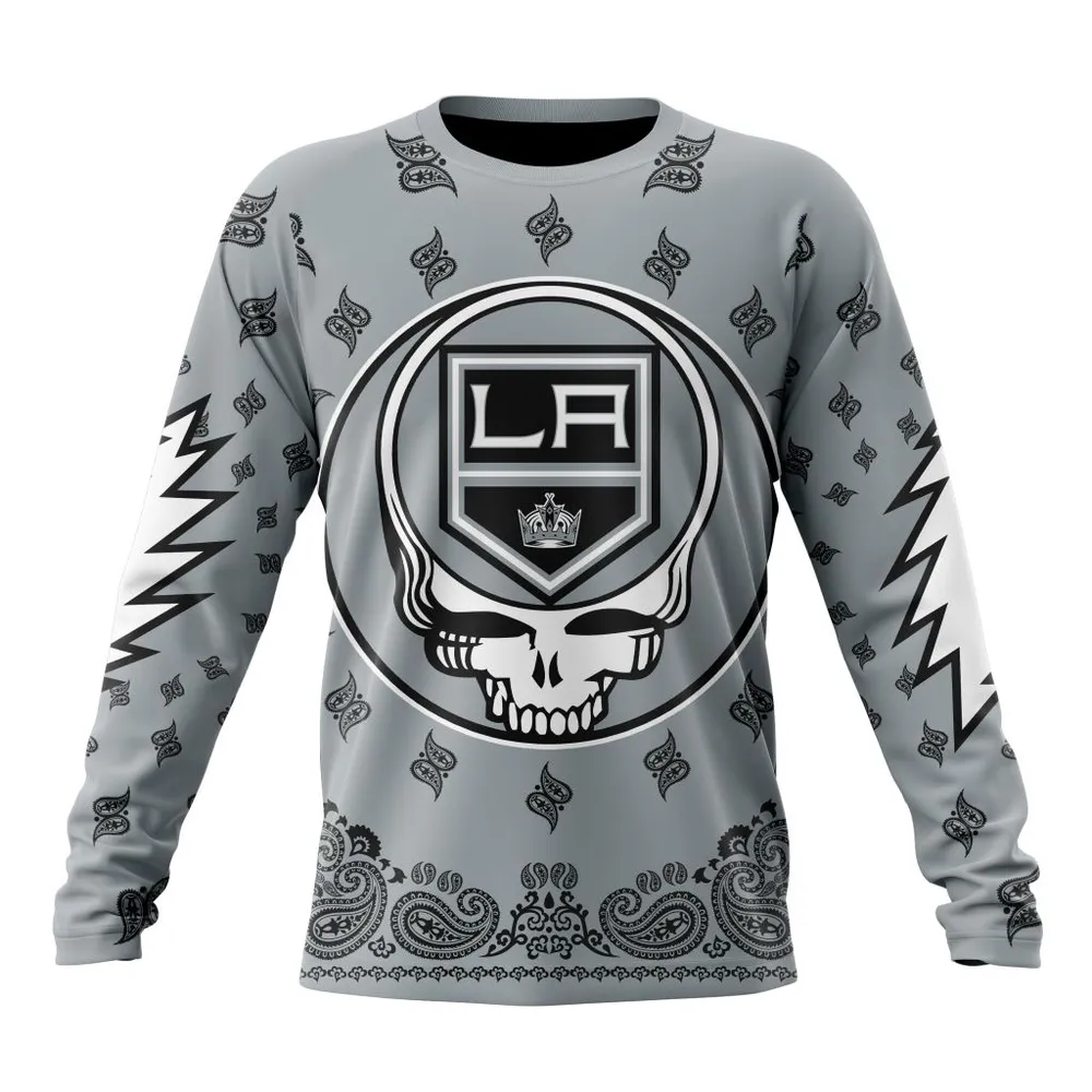 NHL Los Angeles Kings Special Grateful Dead Design St2303 Long Sleeved Sweatshirt 