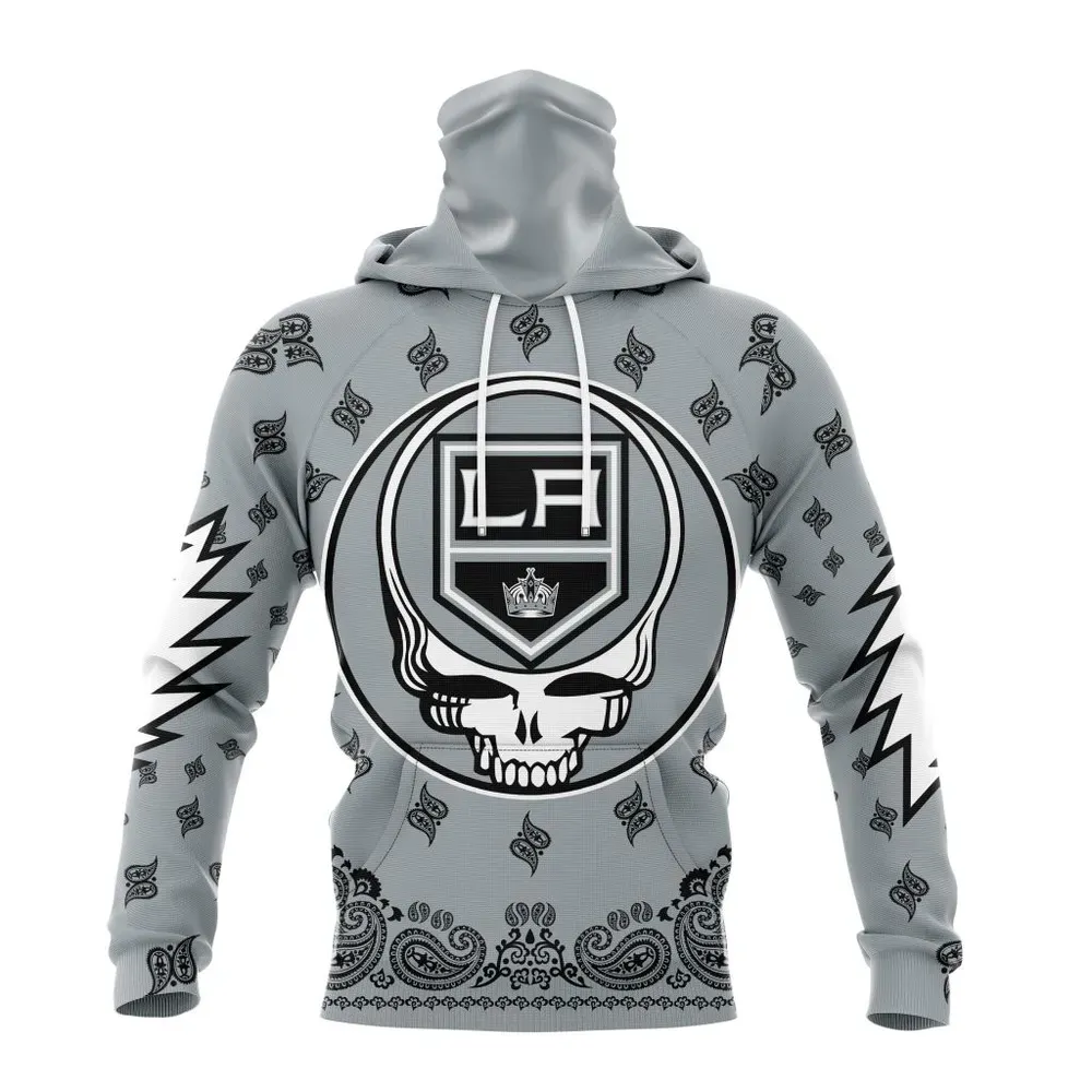 NHL Los Angeles Kings Special Grateful Dead Design St2303 Mask Hoodie