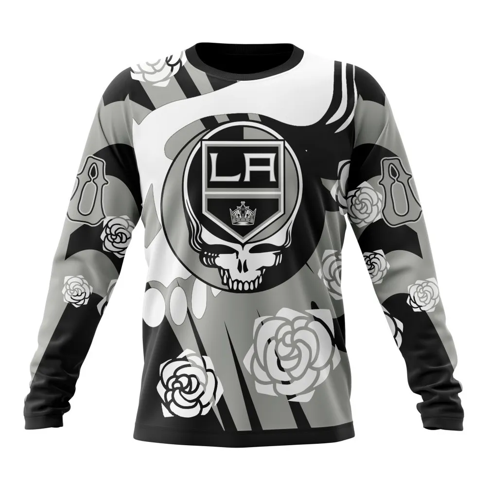 NHL Los Angeles Kings Special Grateful Dead Design St2305 Long Sleeved Sweatshirt 