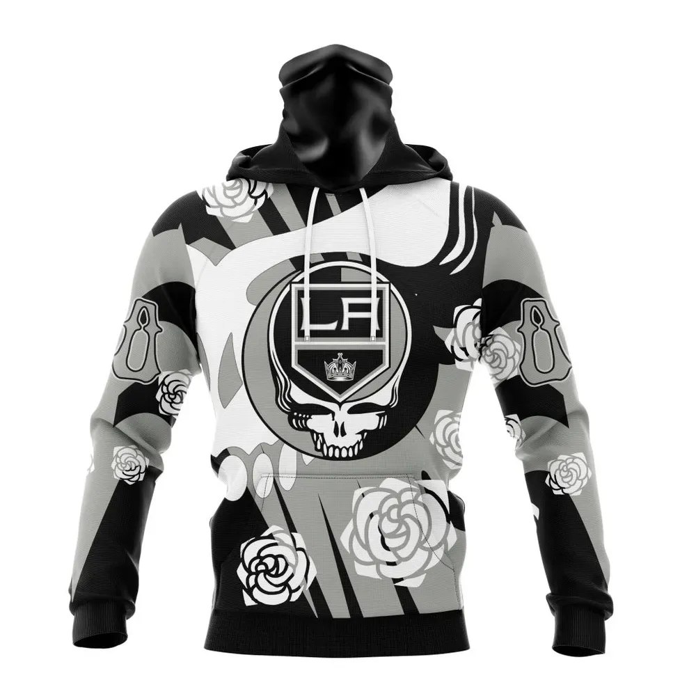 NHL Los Angeles Kings Special Grateful Dead Design St2305 Mask Hoodie