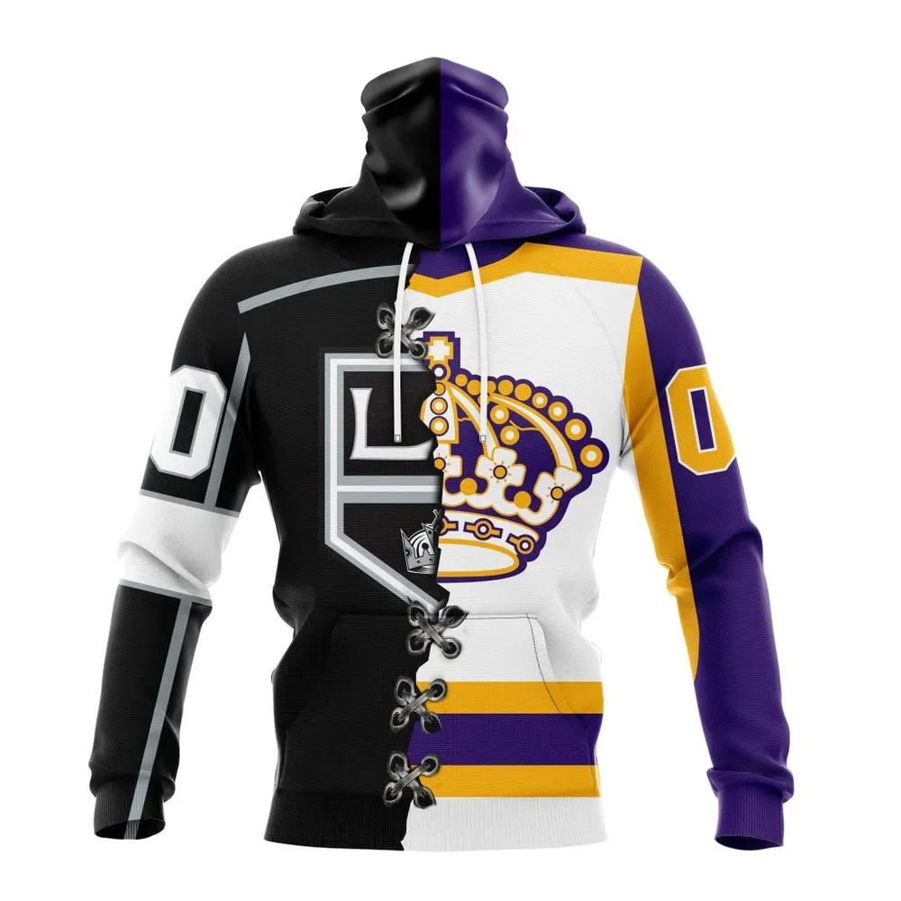 NHL Los Angeles Kings Special Home Mix Reverse Retro Personalized Kits Mask Hoodie