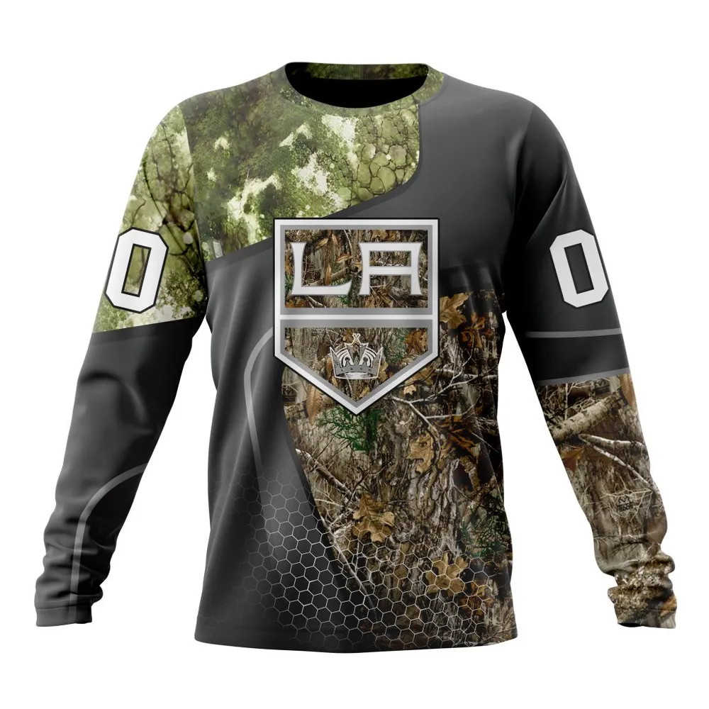 NHL Los Angeles Kings Special Hunting Camo Design St2302 Long Sleeved Sweatshirt 