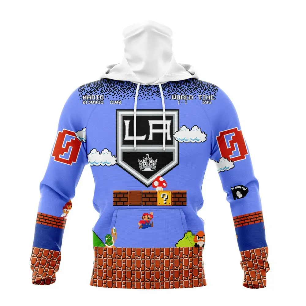 NHL Los Angeles Kings Special Kits With Super Mario Game Design Mask Hoodie