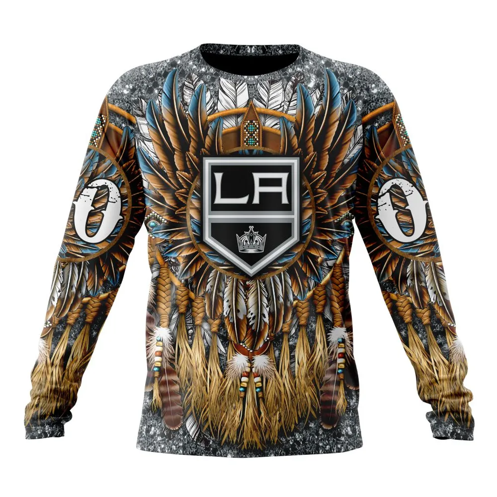 NHL Los Angeles Kings Special Native Costume Design St2201 Long Sleeved Sweatshirt 