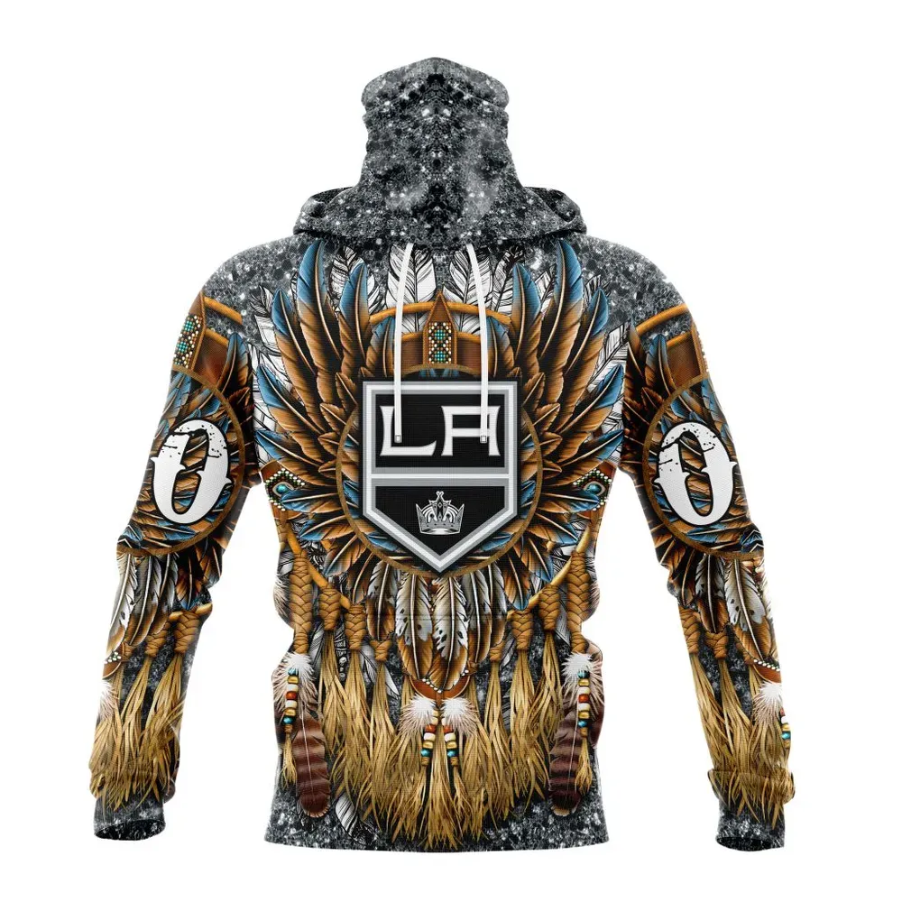 NHL Los Angeles Kings Special Native Costume Design St2201 Mask Hoodie