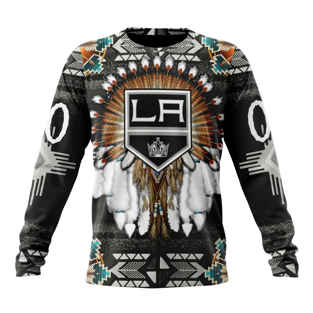 NHL Los Angeles Kings Special Native Costume Design St2202 Long Sleeved Sweatshirt 