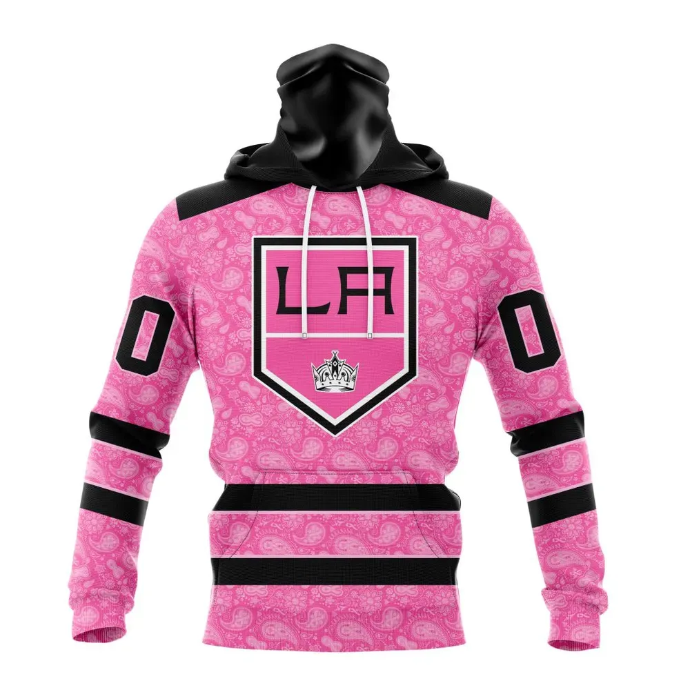 NHL Los Angeles Kings Special Pink Fight Breast Cancer St2306 Mask Hoodie