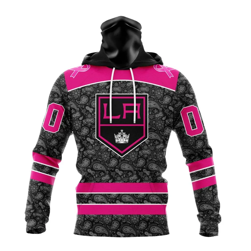 NHL Los Angeles Kings Special Pink In The Rink Fight Breast Cancer St2301 Mask Hoodie