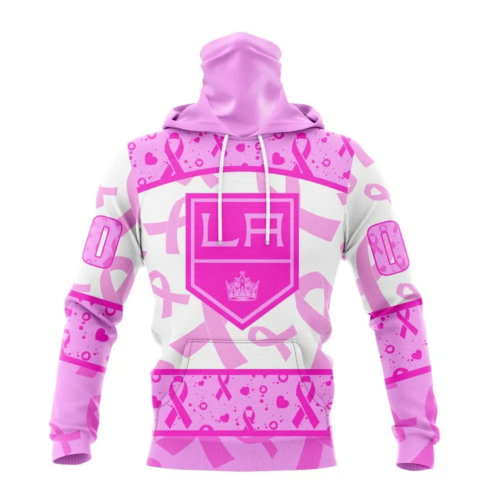 NHL Los Angeles Kings Special Pink October Breast Cancer Awareness Month St2302 Mask Hoodie