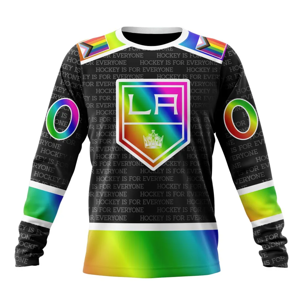 NHL Los Angeles Kings Special Pride Design Hockey Is For Everyone Long Sleeved Sweatshirt 