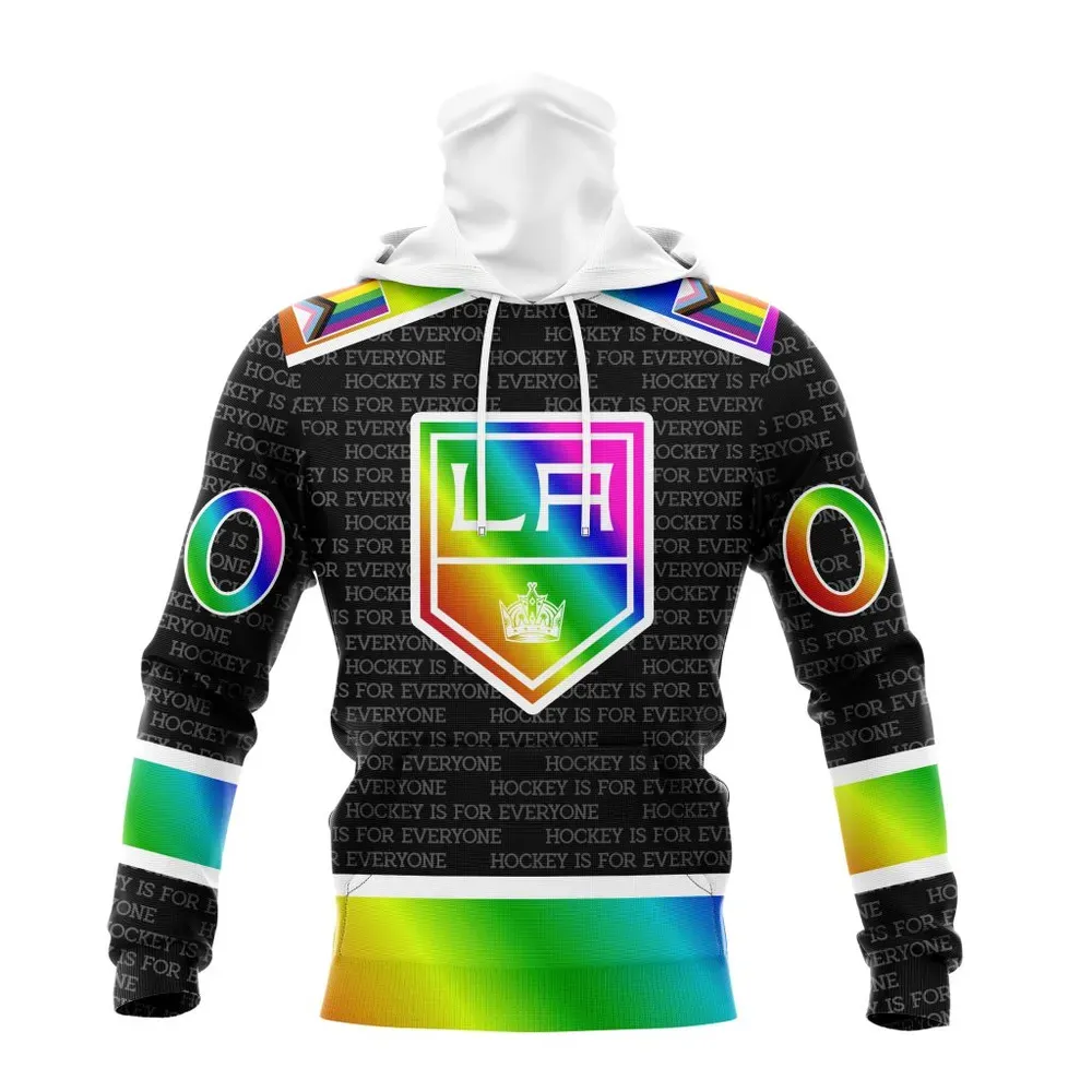 NHL Los Angeles Kings Special Pride Design Hockey Is For Everyone Mask Hoodie