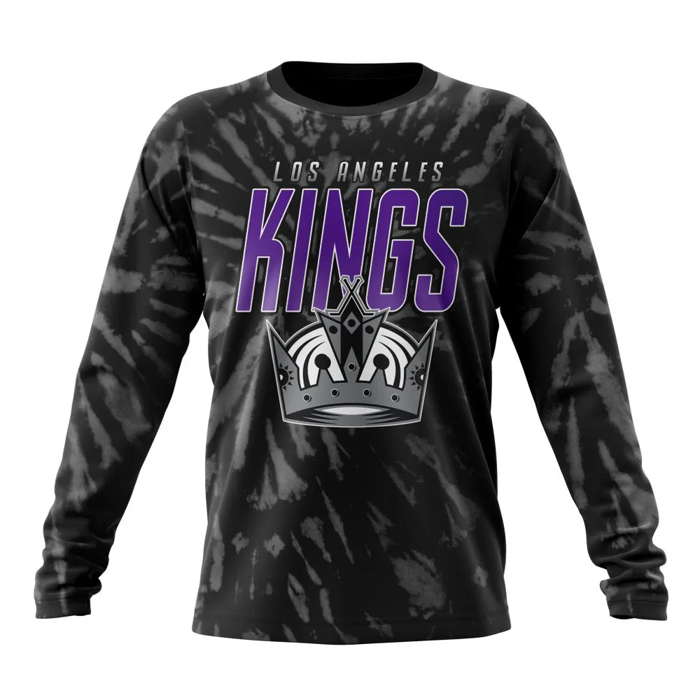 NHL Los Angeles Kings Special Retro Vintage Tie Dye St2201 Long Sleeved Sweatshirt 