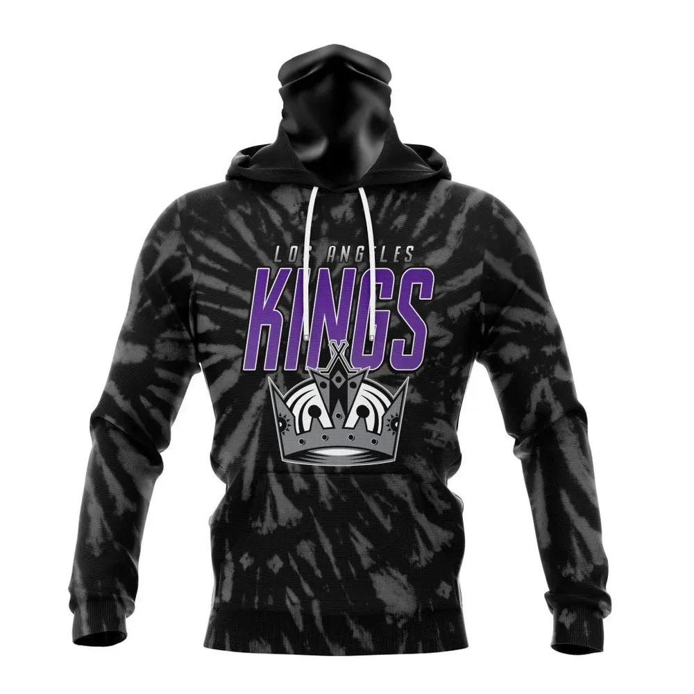 NHL Los Angeles Kings Special Retro Vintage Tie Dye St2201 Mask Hoodie