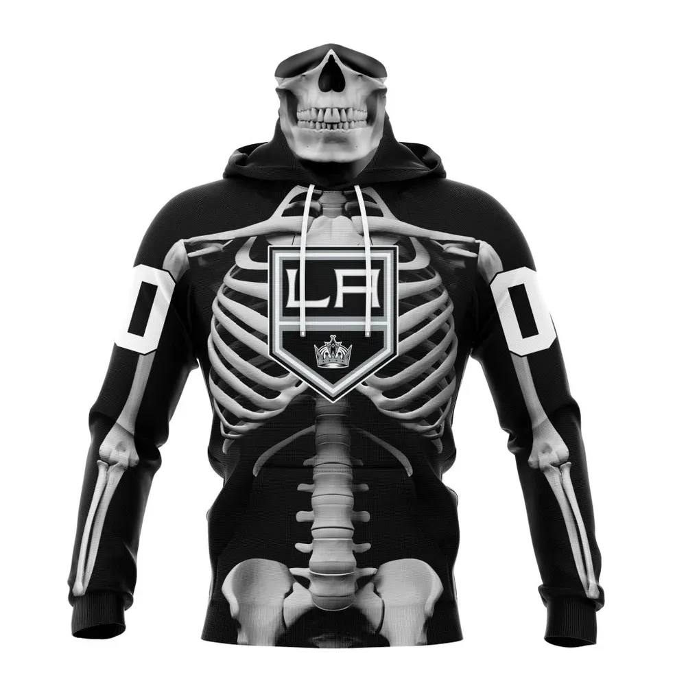 NHL Los Angeles Kings Special Skeleton Costume For Halloween St2301 Mask Hoodie