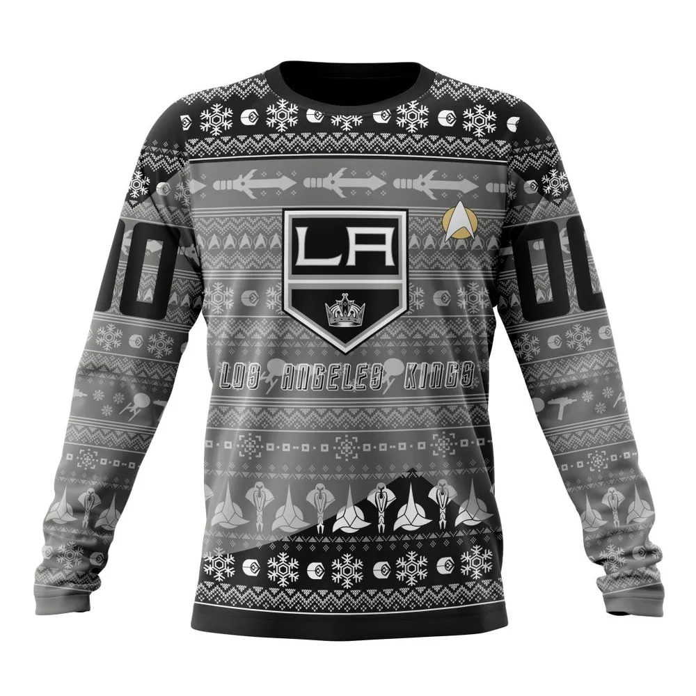 NHL Los Angeles Kings Special Star Trek Design St2201 Long Sleeved Sweatshirt 