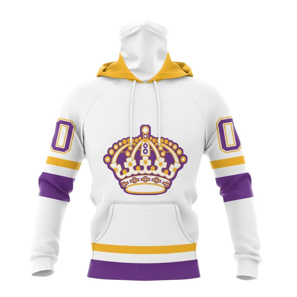 NHL Los Angeles Kings Special Whiteout Design St2401 Mask Hoodie