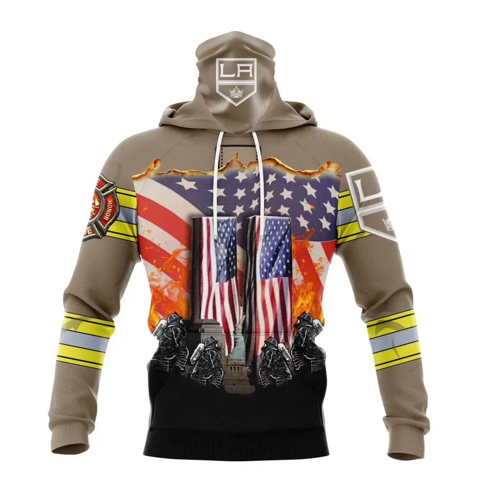 NHL Los Angeles Kings | Specialized Concepts For Honor Patriot Day V0122 Mask Hoodie