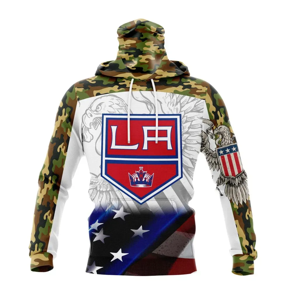 NHL Los Angeles Kings | Specialized Design With Our America Flag And Our America Eagle Mask Hoodie