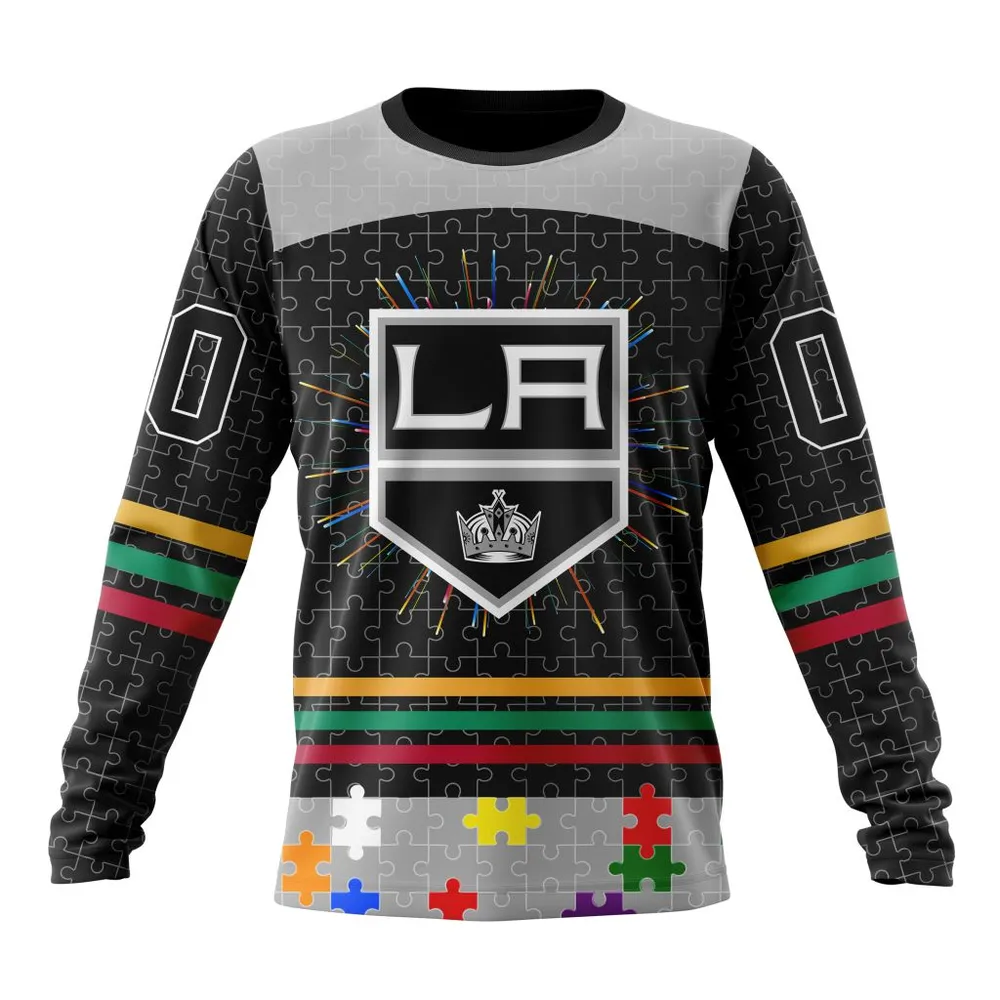 NHL Los Angeles Kings | Specialized Fearless Aganst Autism V0122 Long Sleeved Sweatshirt 