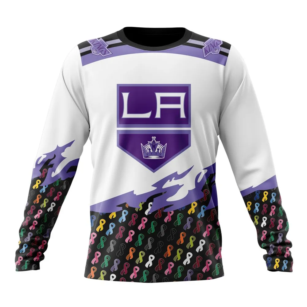 NHL Los Angeles Kings | Specialized Kits In October We Stand Together We Can Beat Cancer Long Sleeved Sweatshirt 