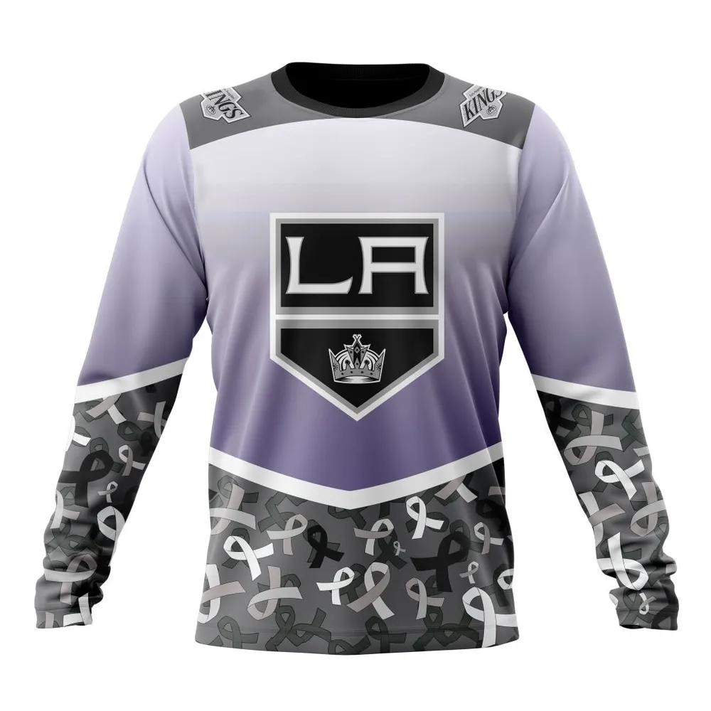 NHL Los Angeles Kings | Specialized Sport Fights Again All Cancer V0122 Long Sleeved Sweatshirt 