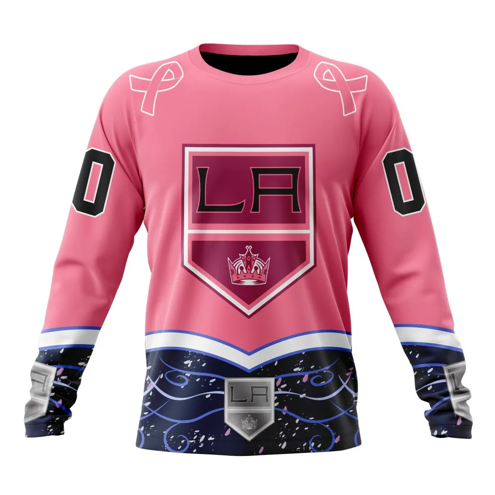 NHL Los Angeles Kings | Specialized Unisex For Hockey Fights Cancer Long Sleeved Sweatshirt 