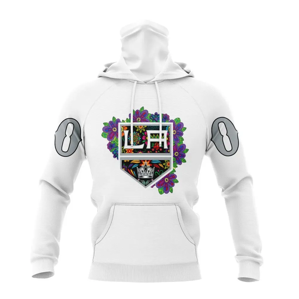 NHL Los Angeles Kings | Specialized Unisex Kits Dia De Muertos Mask Hoodie