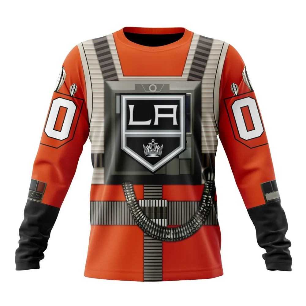 NHL Los Angeles Kings Star Wars Rebel Pilot Design St2201 Long Sleeved Sweatshirt 