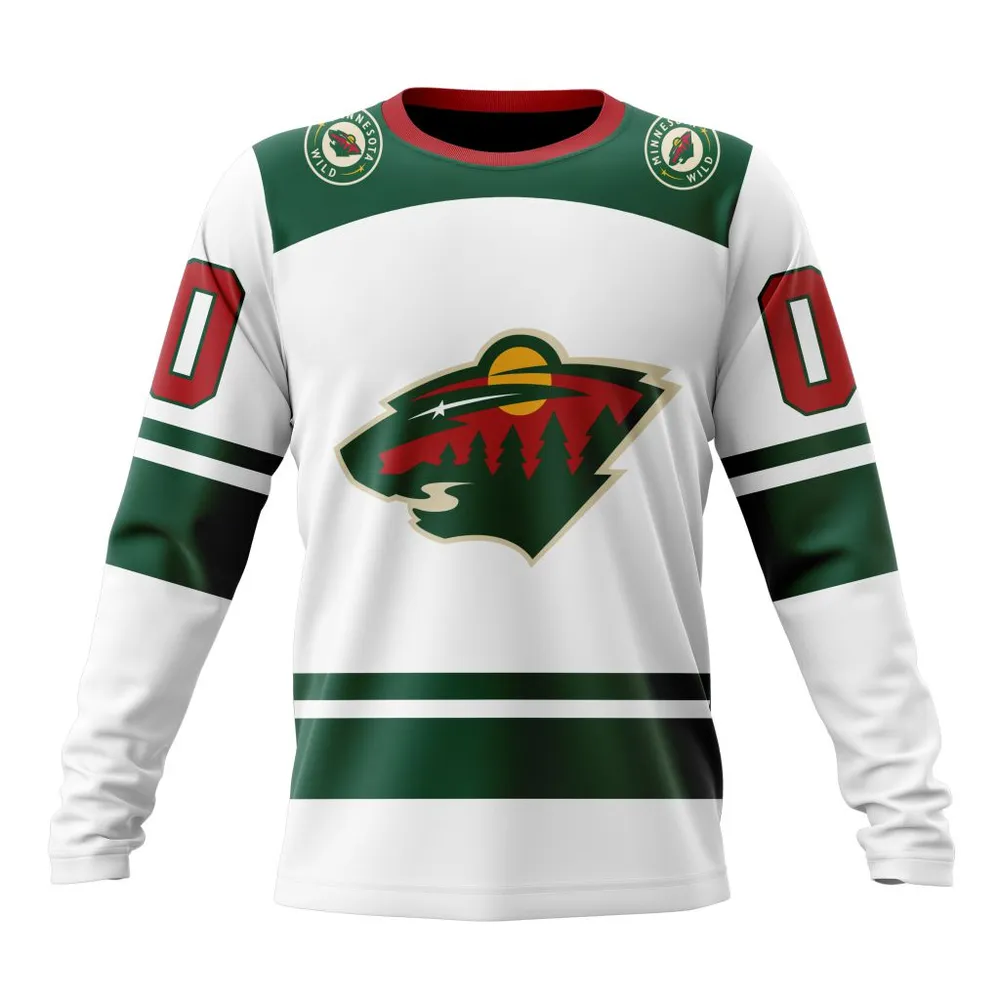 NHL Minnesota Wild Away Kits Long Sleeved Sweatshirt 